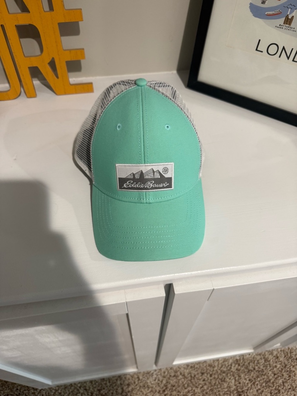 Eddie Bauer Mint Green and White Mesh Trucker Hat